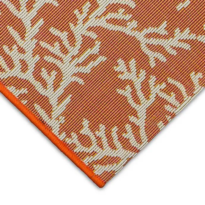New Kirklands Home Coral Indoor/Outdoor Runner, 1x4 Orange