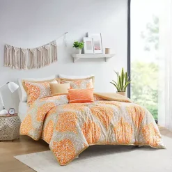 Outlet Kirklands Home Orange Damask 5-pc. California King Comforter Set