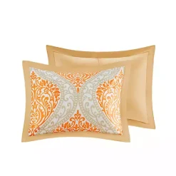 Outlet Kirklands Home Orange Damask 5-pc. California King Comforter Set