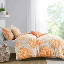 Discount Kirklands Home Orange Damask 4-pc. Twin/Twin XL Comforter Set