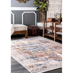 Hot Kirklands Home Orange Eli Medallion Fringe Area Rug, 5x8