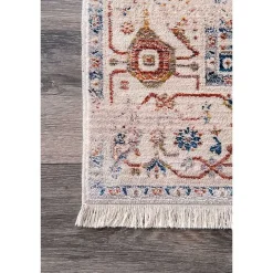 Hot Kirklands Home Orange Eli Medallion Fringe Area Rug, 5x8