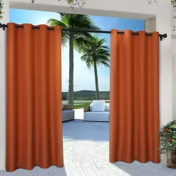 Discount Kirklands Home Eliza Outdoor Curtain Panel Set, 84 in. Orange