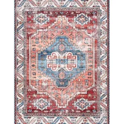 Kirklands Home Orange Faded Medallion Washable Runner
