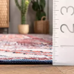 Kirklands Home Orange Faded Medallion Washable Runner