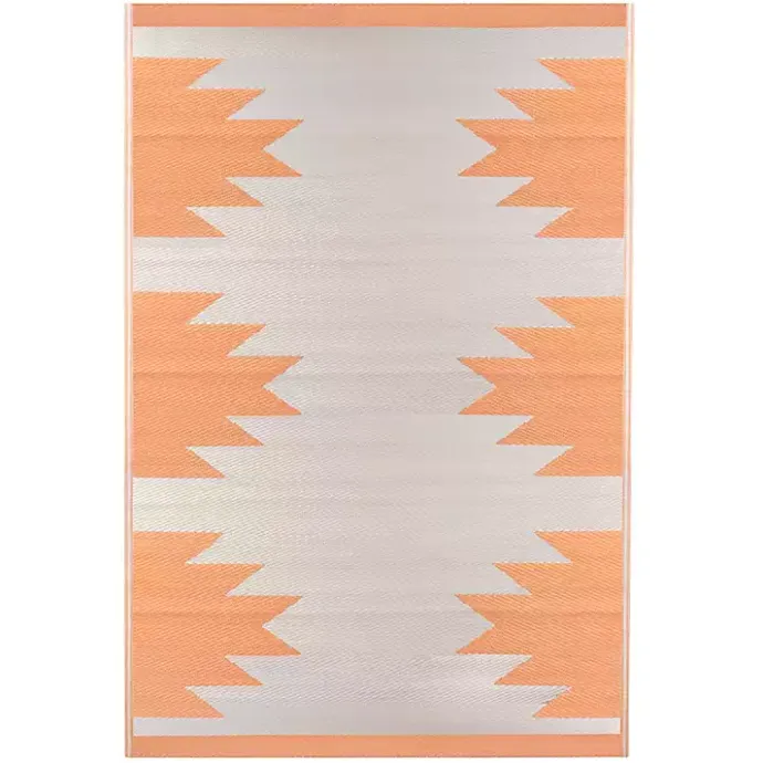 Outlet Kirklands Home Orange Geometric Outdoor Area Rug, 4x6