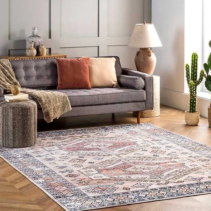 Online Kirklands Home Orange Global Motif Washable Runner