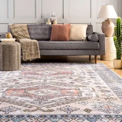 Online Kirklands Home Orange Global Motif Washable Runner