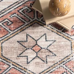 Online Kirklands Home Orange Global Motif Washable Runner
