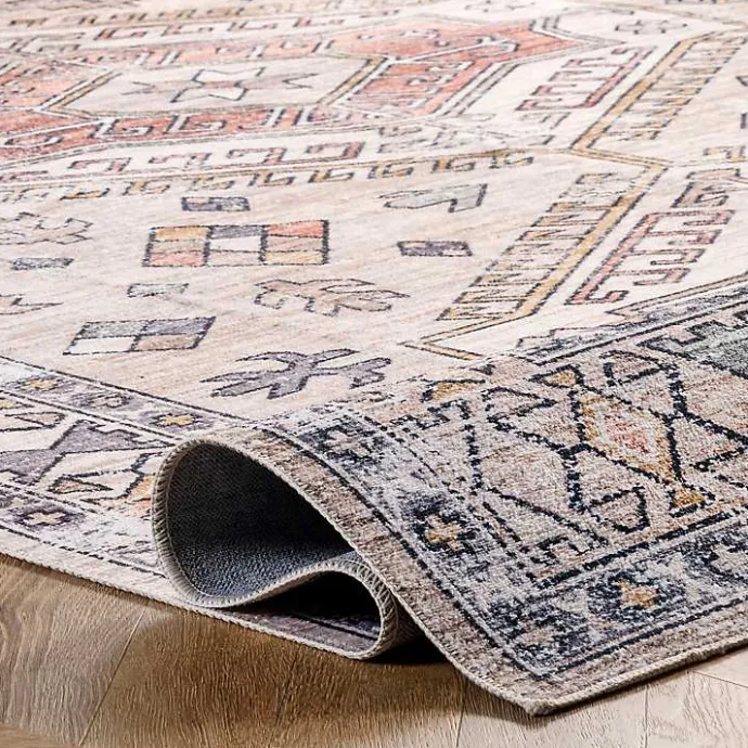 Online Kirklands Home Orange Global Motif Washable Runner