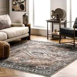 Sale Kirklands Home Orange Global Pattern Washable Runner
