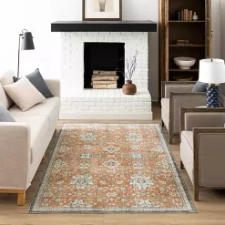 Sale Kirklands Home Granary Floral Area Rug, 8x10 Orange