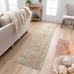 New Kirklands Home Granary Floral Runner, 2x8 Orange
