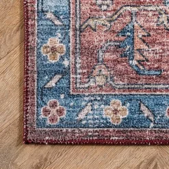 Discount Kirklands Home Orange Medallion Washable Area Rug, 4x6