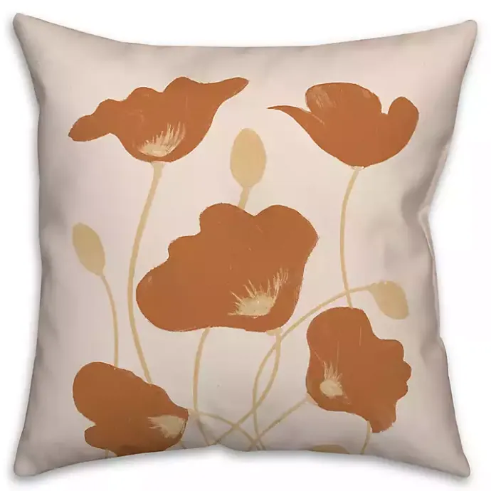 Discount Kirklands Home Orange Poppies Indoor/Outdoor Pillow