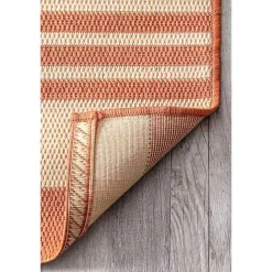 Kirklands Home Robin Stripe Outdoor Rug, 5x8 Orange