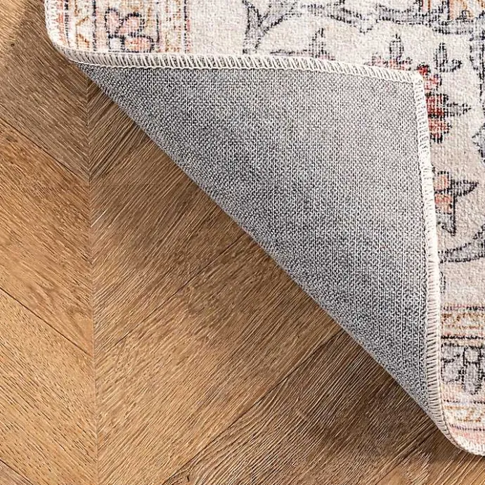 Best Kirklands Home Orange Vintage Floral Washable Area Rug, 5x8