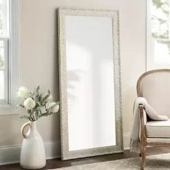 Sale Kirklands Home Ornate Distressed Cream Leaner Mirror
