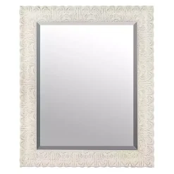 New Kirklands Home Ornate Distressed Cream Mirror, 29x35