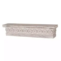 Online Kirklands Home Ornate Farmhouse Wooden Wall Shelf, 28 in. White