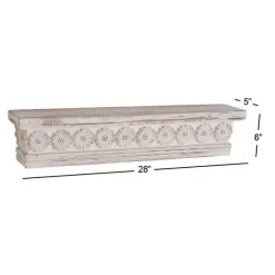 Online Kirklands Home Ornate Farmhouse Wooden Wall Shelf, 28 in. White