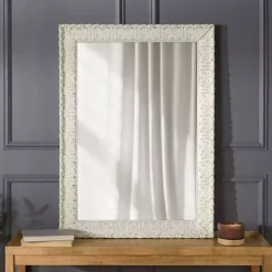 Discount Kirklands Home Ornate Ivory Wall Mirror, 31x43 in.