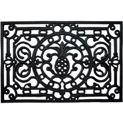 Discount Kirklands Home Ornate Penelope Durable Rubber Doormat, 30x18 in. Black
