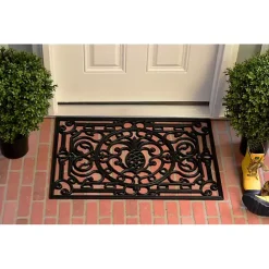 Discount Kirklands Home Ornate Penelope Durable Rubber Doormat, 30x18 in. Black