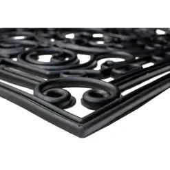 Discount Kirklands Home Ornate Penelope Durable Rubber Doormat, 30x18 in. Black