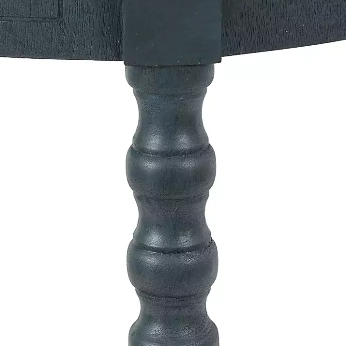 Kirklands Home Oval Antique Navy Accent Table Blue
