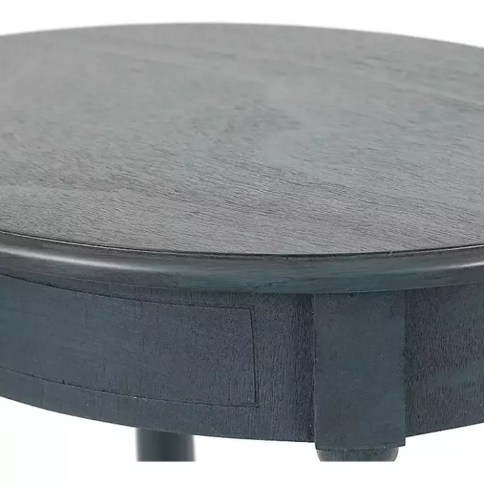 Kirklands Home Oval Antique Navy Accent Table Blue