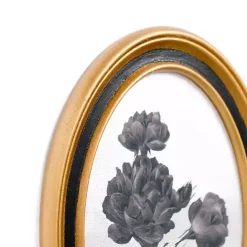 Online Kirklands Home Oval Black Floral Framed Art Print