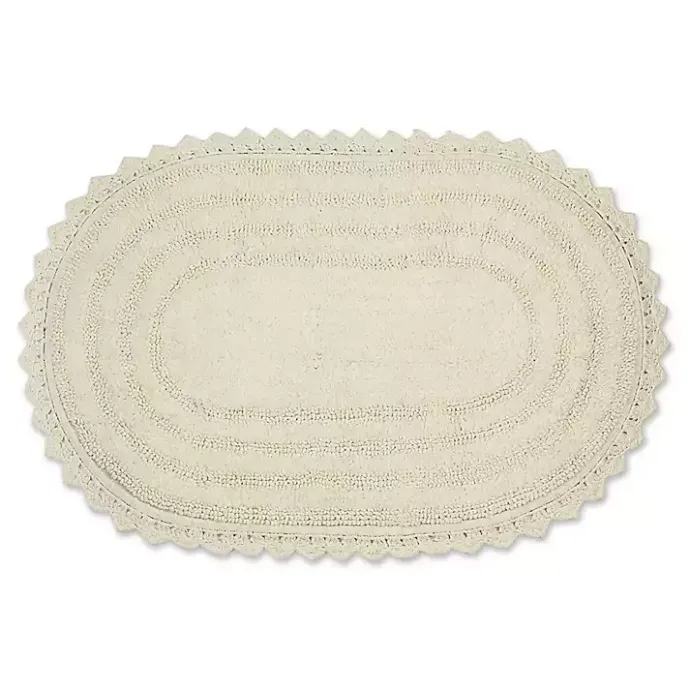 Outlet Kirklands Home Oval Classic Crochet Bath Mat Ivory