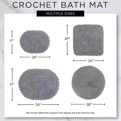 Outlet Kirklands Home Oval Classic Crochet Bath Mat Ivory