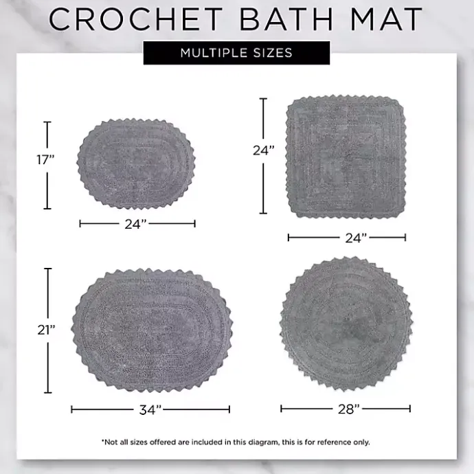 Outlet Kirklands Home Oval Classic Crochet Bath Mat Ivory