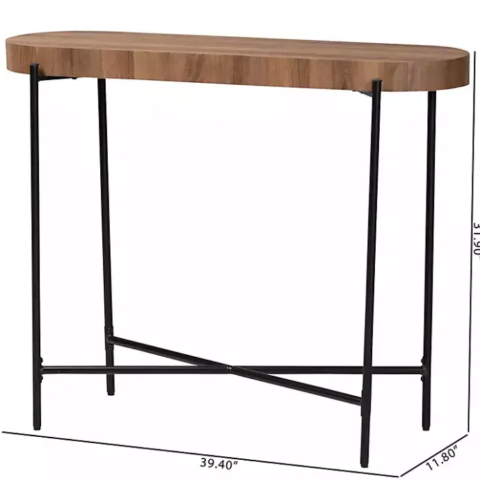 Online Kirklands Home Oval Light Wood X Base Console Table Brown