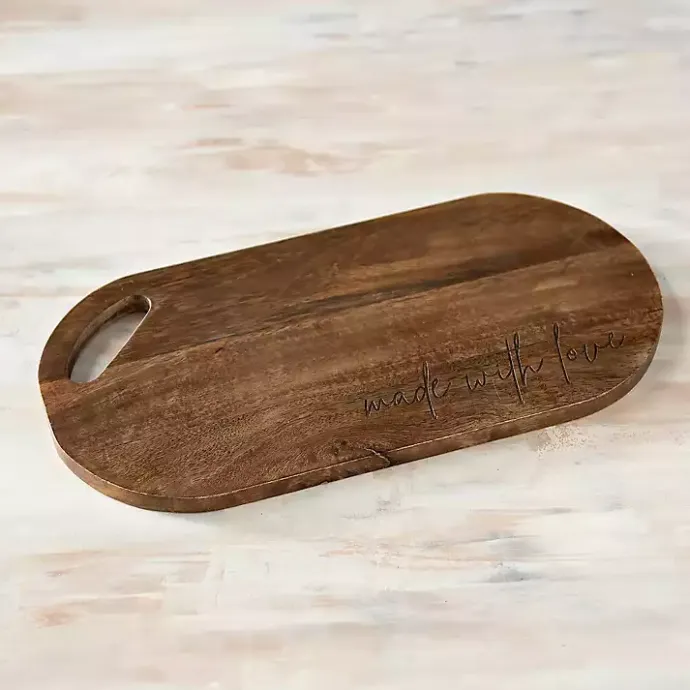 Sale Kirklands Home Oval Made with Love Serving Board Brown