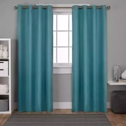 Outlet Kirklands Home Oxford Teal Thermal Curtain Panel Set, 84 in.