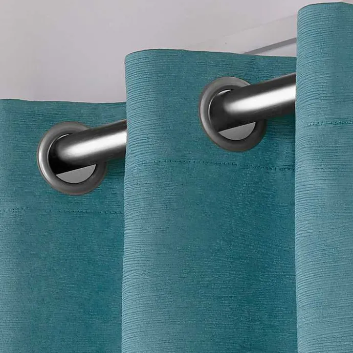 Outlet Kirklands Home Oxford Teal Thermal Curtain Panel Set, 84 in.