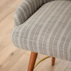 Discount Kirklands Home Paige Swivel Stripe Counter Stool Gray