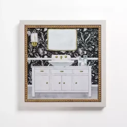 Hot Kirklands Home Paisley Bathroom Sink Framed Art Print