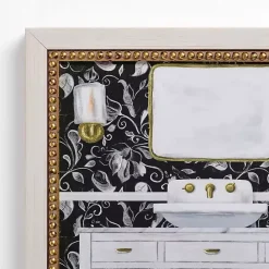 Hot Kirklands Home Paisley Bathroom Sink Framed Art Print
