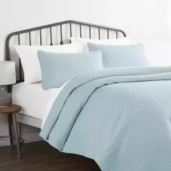 Sale Kirklands Home Pale Herring 3-pc. Queen Quilted Coverlet Set Blue