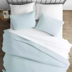 Sale Kirklands Home Pale Herring 3-pc. Queen Quilted Coverlet Set Blue