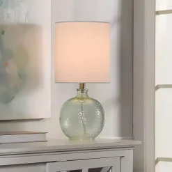 Clearance Kirklands Home Pale Blue Tinted Glass Jug Table Lamp White