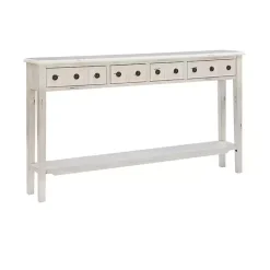 Outlet Kirklands Home Paloma Cream 4-Drawer Console Table Ivory