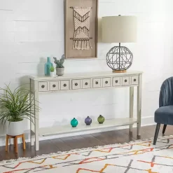 Outlet Kirklands Home Paloma Cream 4-Drawer Console Table Ivory