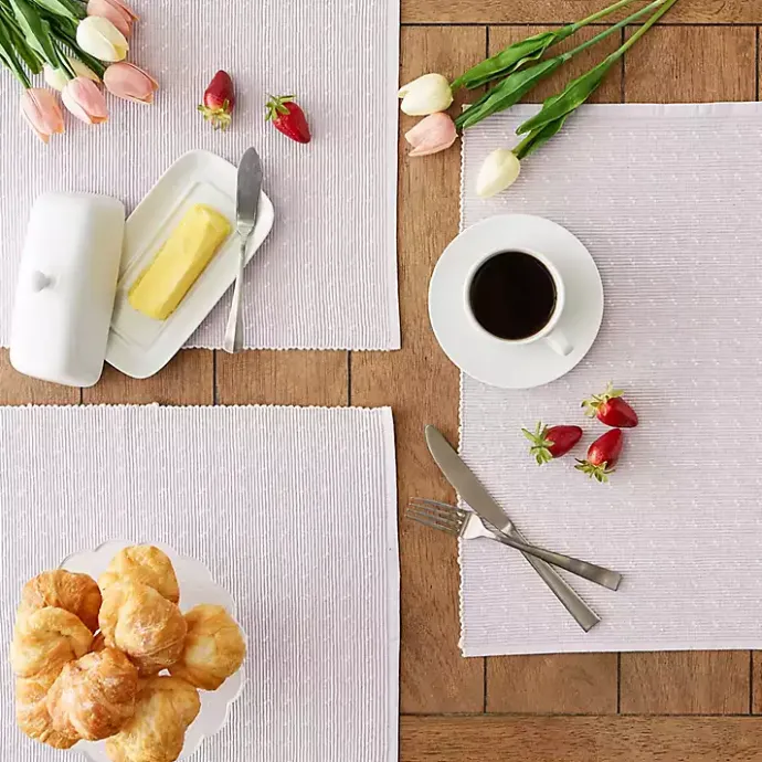 Hot Kirklands Home Pastel Lavender Fog Dobby Placemats, Set of 6 Purple