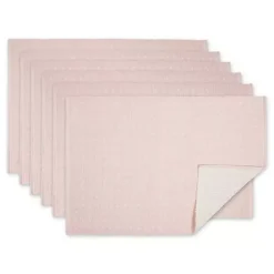 Clearance Kirklands Home Pastel Rose Dobby Placemats, Set of 6 Pink