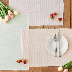 Clearance Kirklands Home Pastel Rose Dobby Placemats, Set of 6 Pink